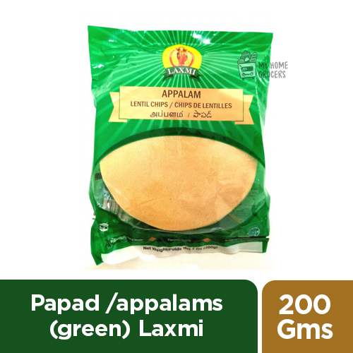 ^ PAPAD /APPALAMS / APPALAM (GREEN) LAXMI - 200 GMS / 7 OZ