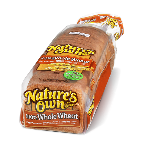 BREAD 100 %  WHOLE WHEAT NATURES OWN - 567 GMS / 20 OZ*