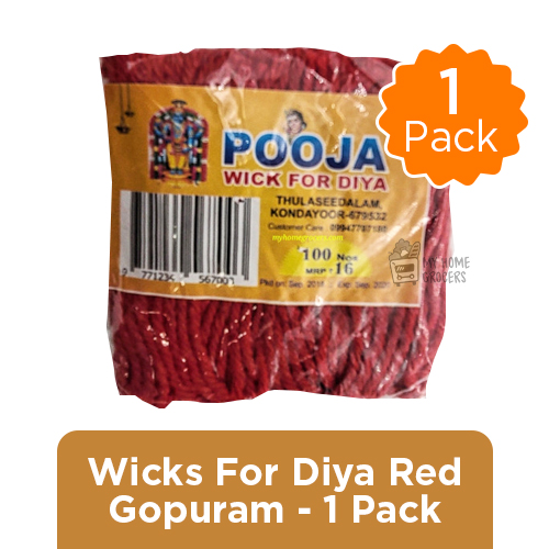 WICKS FOR DIYA RED GOPURAM - 1 PACK WICKS FOR DIYA RED GOPURAM - 1 PACK
