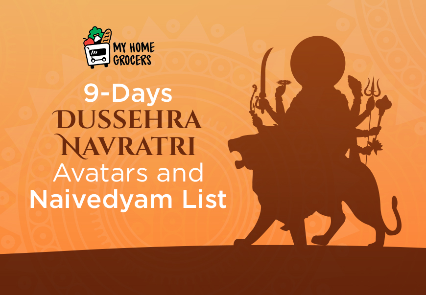 9-Days Dussehra Navratri Avatars and Naivedyam List 